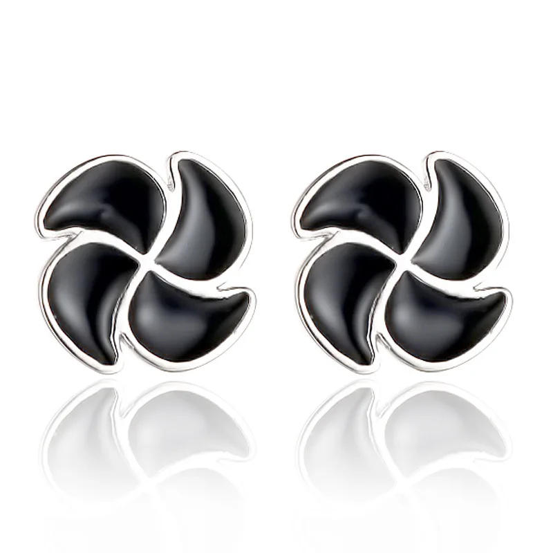 

Black Enamel Lucky Clover Stud Earring For Women Wedding Gift Lady Girl Fashion Zircon Jewelry