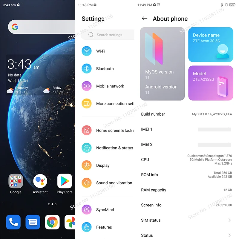 Najtaniej Globalna Wersja ZTE Axon 30 5G Smartphone Snapdragon 870 Pod Kamerą Ekranową 120HZ Wyświetlacz AMOLED 65W FastCharge 5G Telefon Do Gier
