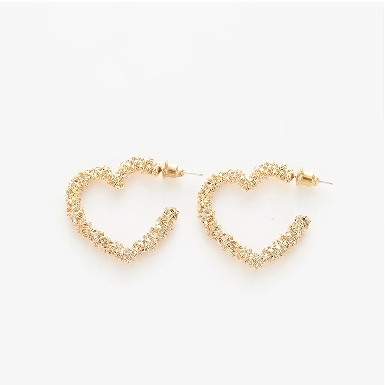 

PTQASP S925 Silver Needle Jewelry Simple Temperament Love Metal Net Red All-match Earring Jewelry Peach Heart Earrings For Women