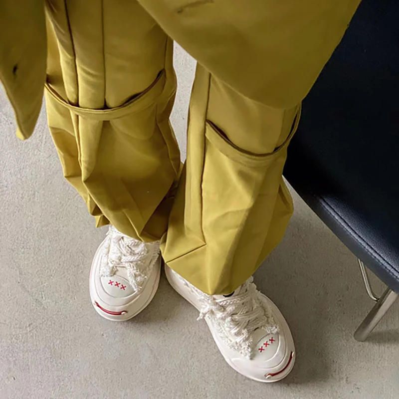 2023 Ins Style Smile Face Women Canvas Casual Sports Shoes Ladies Skatebord Chunky Daddy Shoes Female Lace-up Platform Sneakers