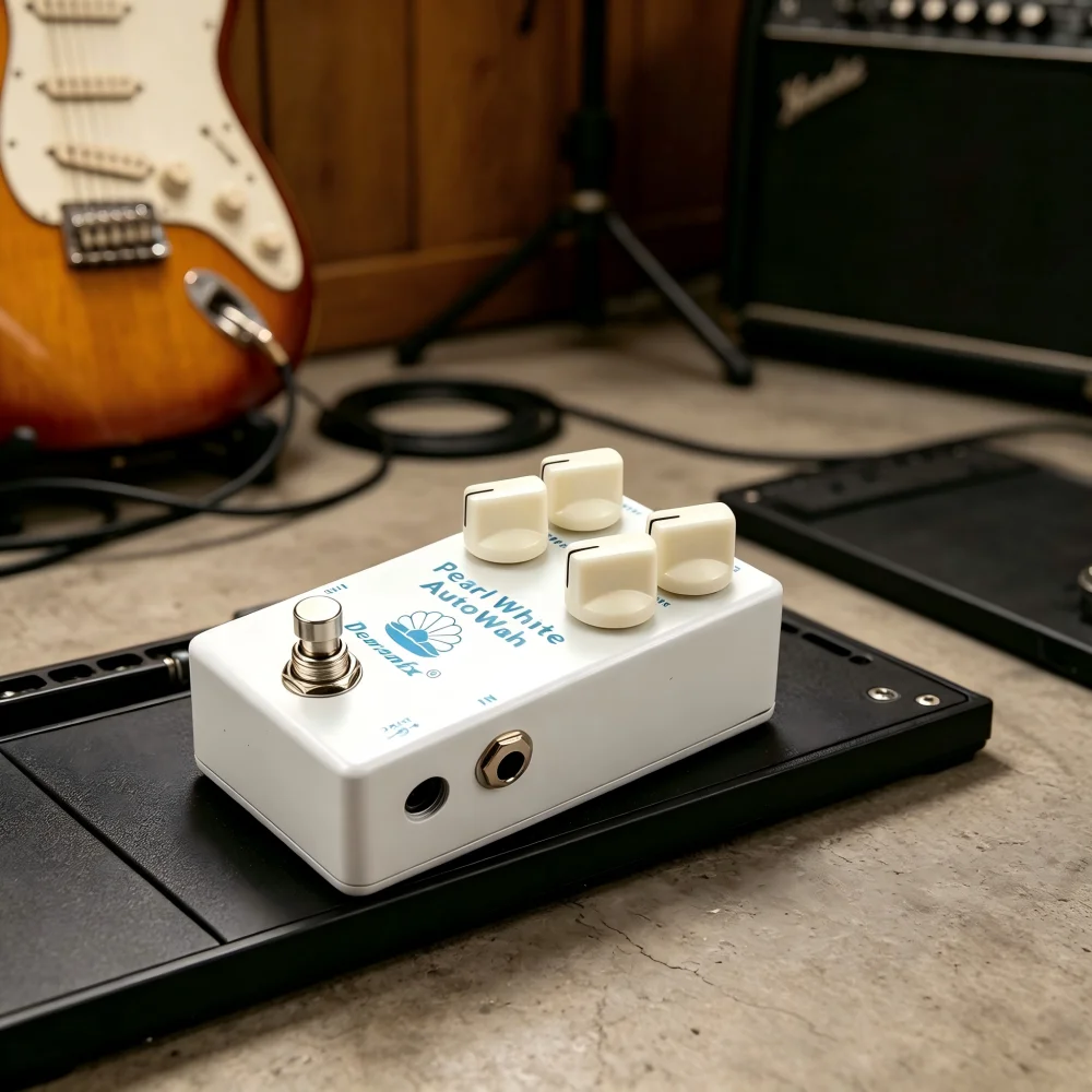 Фото Педаль эффектов Demonfx Pearl White Auto Wah для гитары или бас-гитары, универсальная педаль Auto-Wah для гитары №5