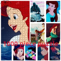 1000 pieces wooden disney cartoon the little mermaid jigsaw puzzle toys kids learning educational adults collection hobby