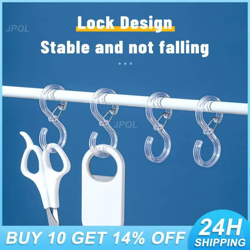 

Hook Up Strong Bearing Capacity Single Hanging Hooks Hook With Buckle Bathroom Kitchen Organizer S Hook Windproof Hooks S-shaped