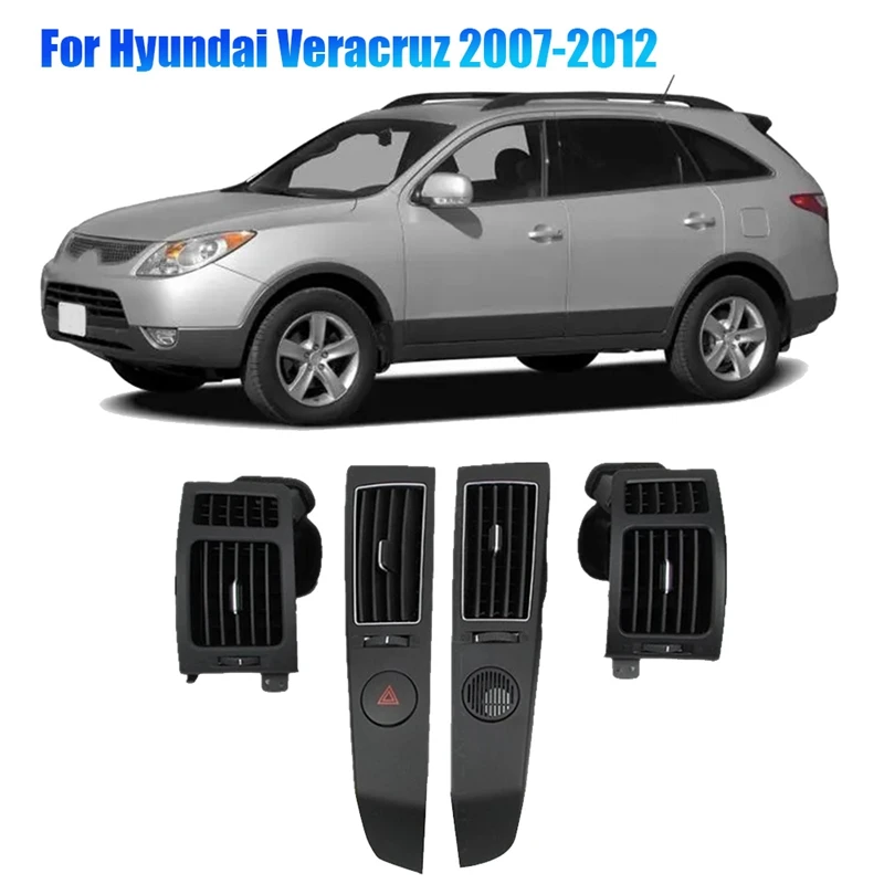 

1 комплект/4 шт., решетка для выпускного отверстия кондиционера для Hyundai Veracruz 2007-2012, центральная консоль приборной панели, вентиляционные отв...
