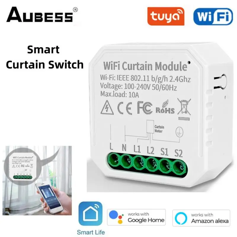 

Tuya WiFi Mini Smart Curtain Switch Smart Link Smart Life APP Remote Control Timing Work with Alexa Google Home Smart Home