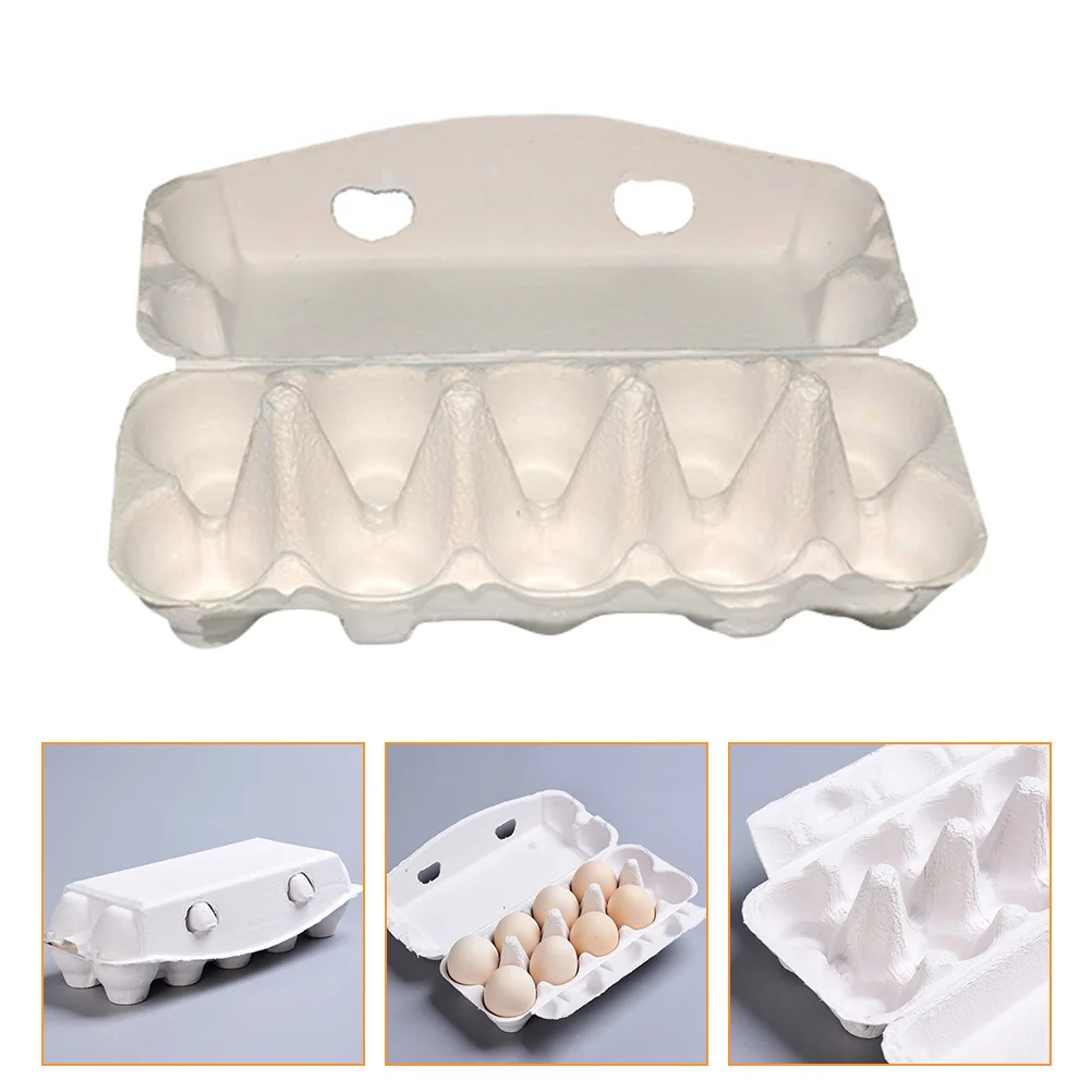 

10pcs Ten Lattices Egg Storage Holders Egg Storage Boxes Egg Boxes (White)