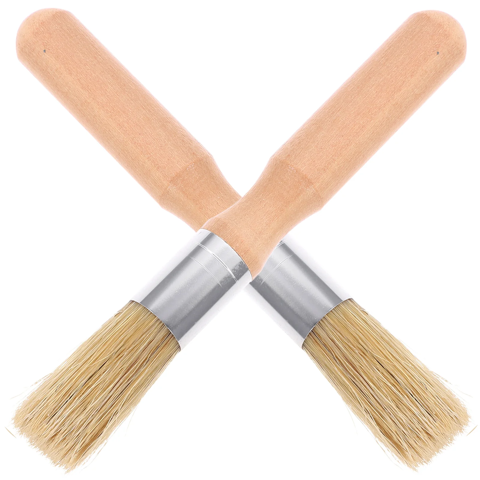 

2pcs Brush Set Painting Tool Round Nylon Brush Wooden Handle for Gouache Watercolor Oil Painting Varnish