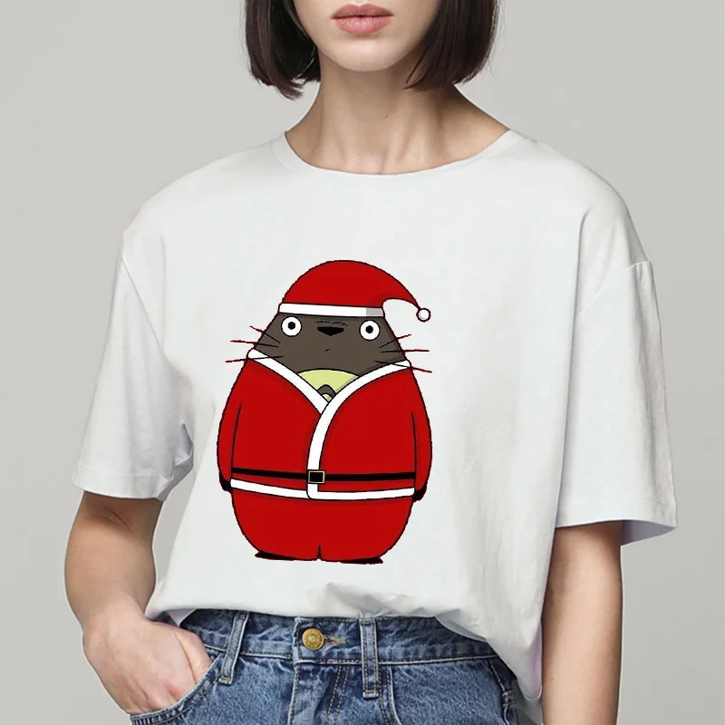 

Hayao Miyazaki Kawaii Anime Totoro printed women's high quality T-shirt Harajuku Fashion Day cartoon casual short sleeve Tops