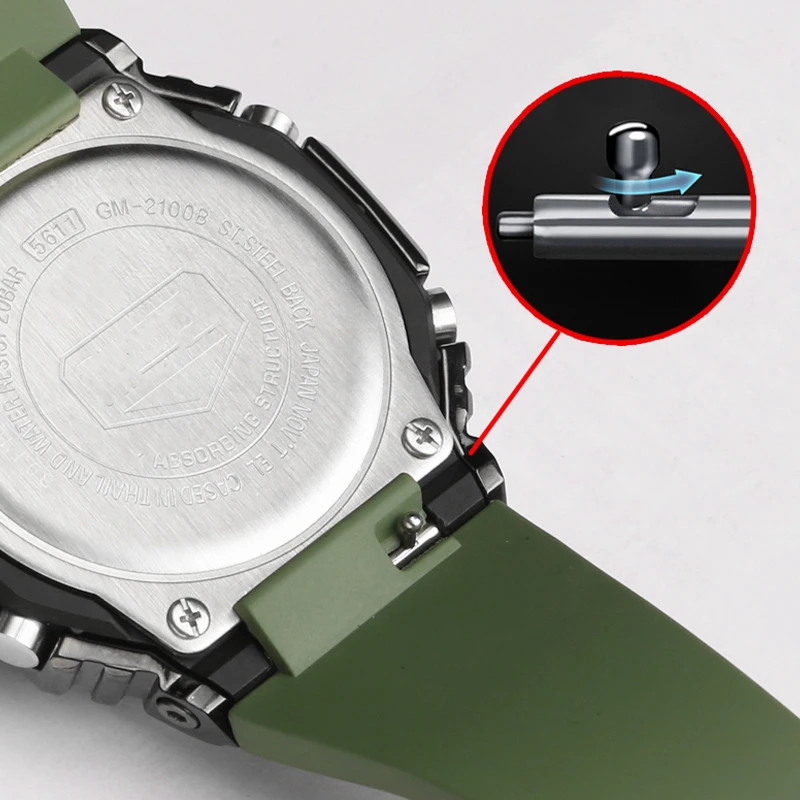 Резиновый ремешок для часов модифицированный Casio G-SHOCK GA2100 GM2110 спортивный