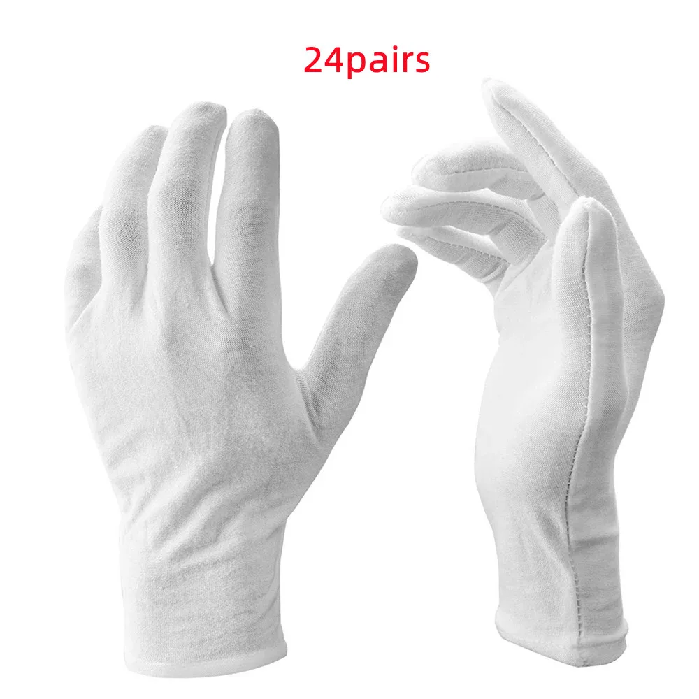 

Хлопковые белые перчатки 12 пар