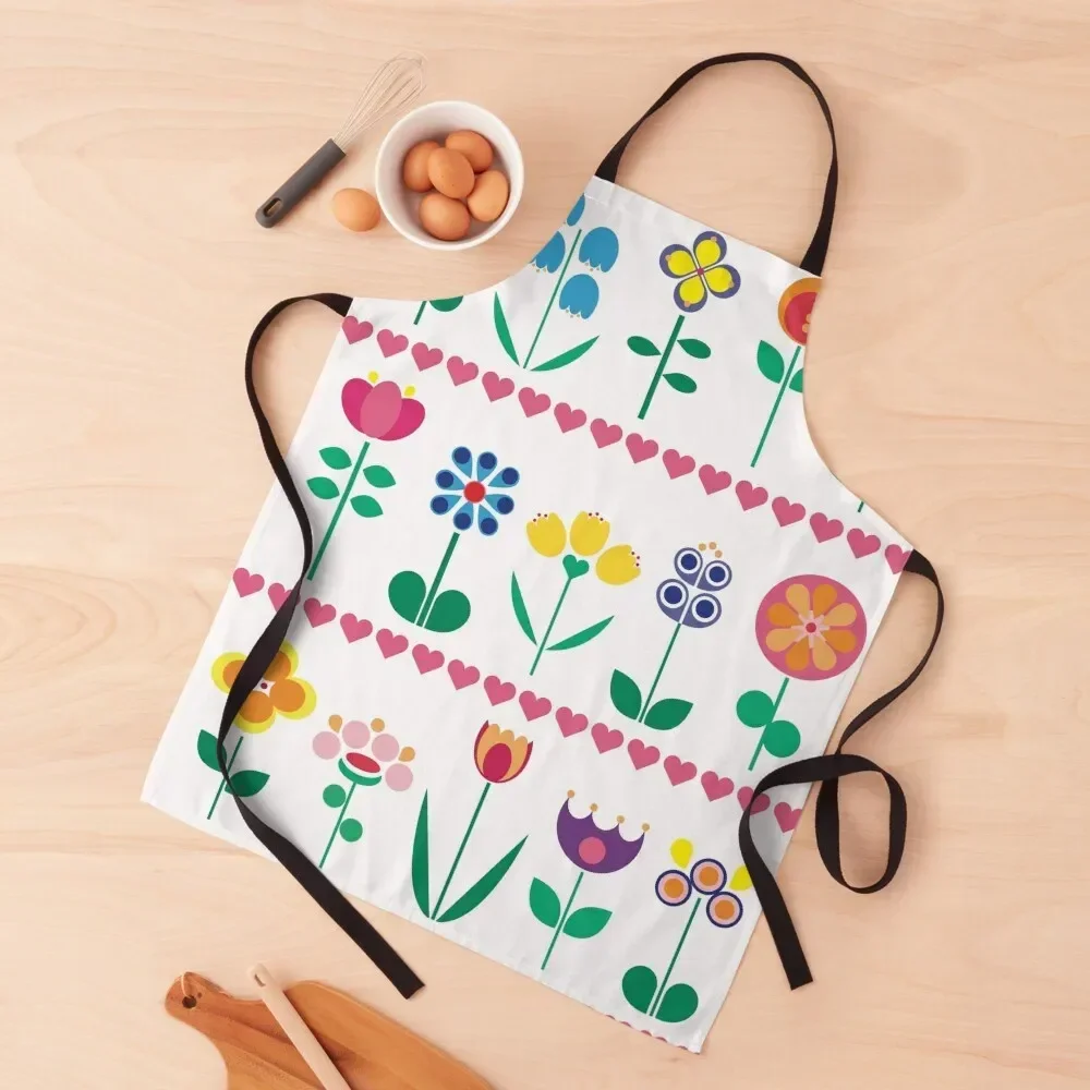 Фартук с цветами и сердечками Scandi рождественский фартук для парикмахера 2025 года