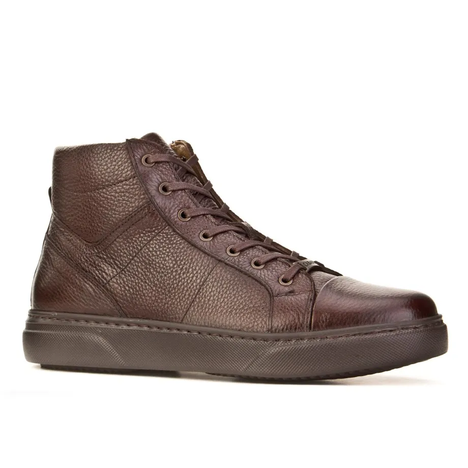 

Genuine leather brown zipper men's casual boots
