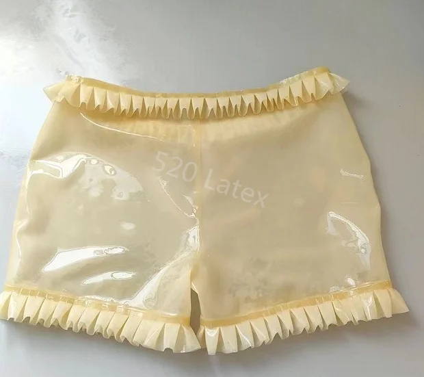 

Sexy Handmade Latex Underwear Shorts Briefs Lingerie Shorts Exotic Rubber Underwear Women Underpants No zipper