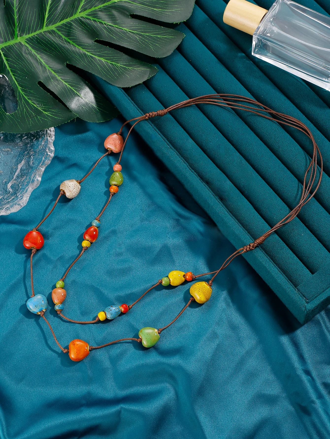 Летнее ожерелье в форме сердца допаминового цвета цепочка для свитера трендовые