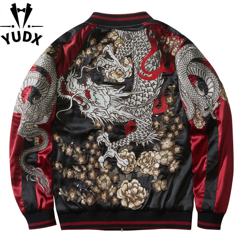 

Hip Hop Streetwear Men Baseball Jacket Coat Embroidery Dragon Chinese Style Jacket Harajuku Winter Loose Casual Jacket Outwear