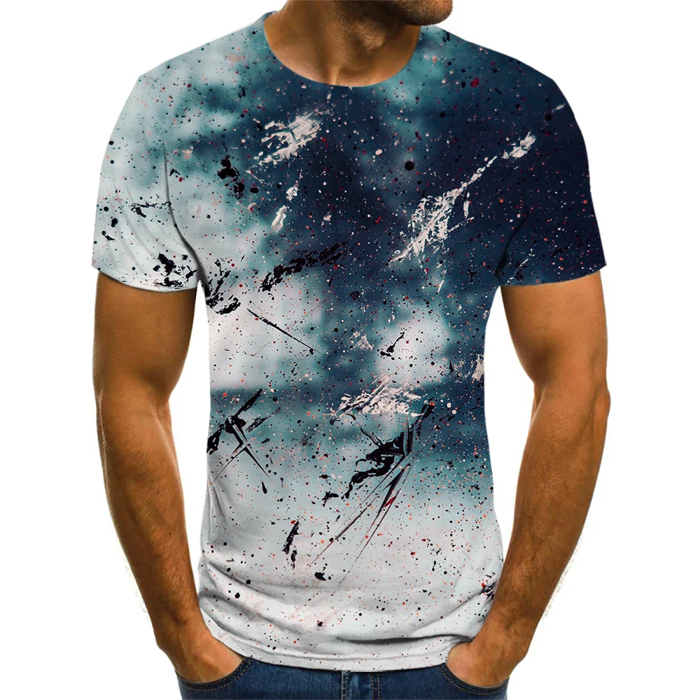 

Summer short sleeve night sky Shirt Space 3D clothing T-shirt Men's casual fashion youth vitality T-shirt