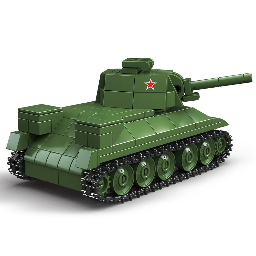 Вторая Мировая Война Советский T34/76 Средний Танк Строительные Блоки Модель