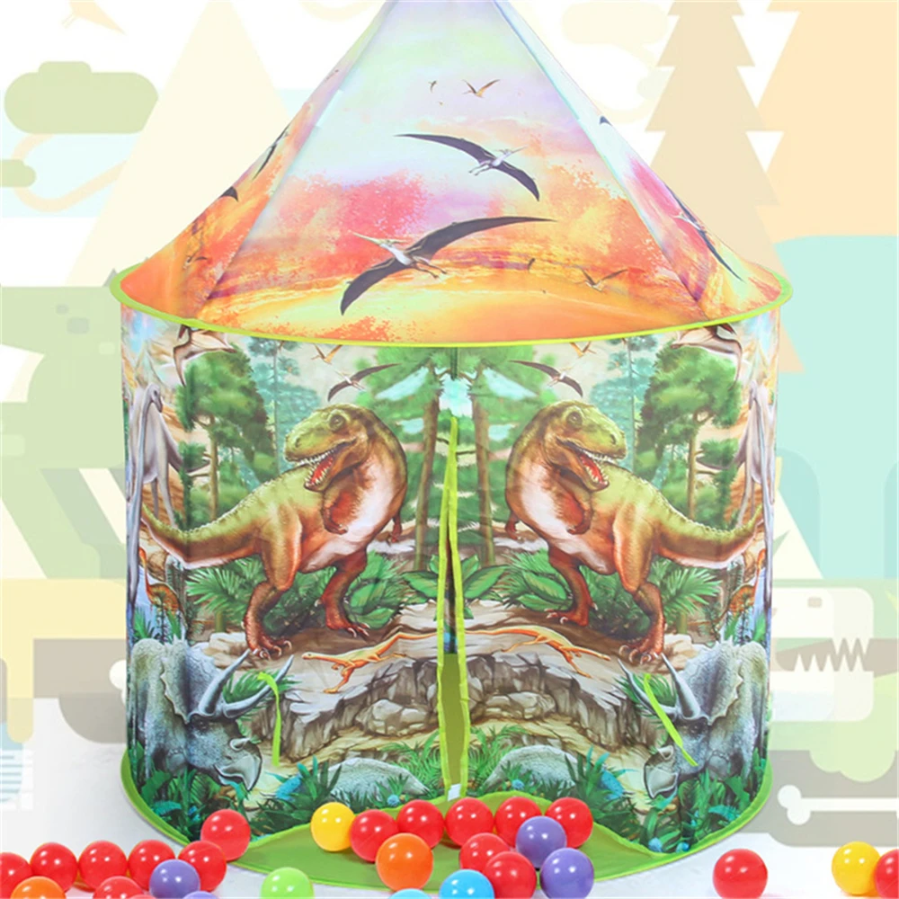 

Children Play Tent Dinosaur Quick Automatic Opening Space Folding Indoor Kids Pop Up Playhouse New Dinosaur Yurt Baby Play Tent