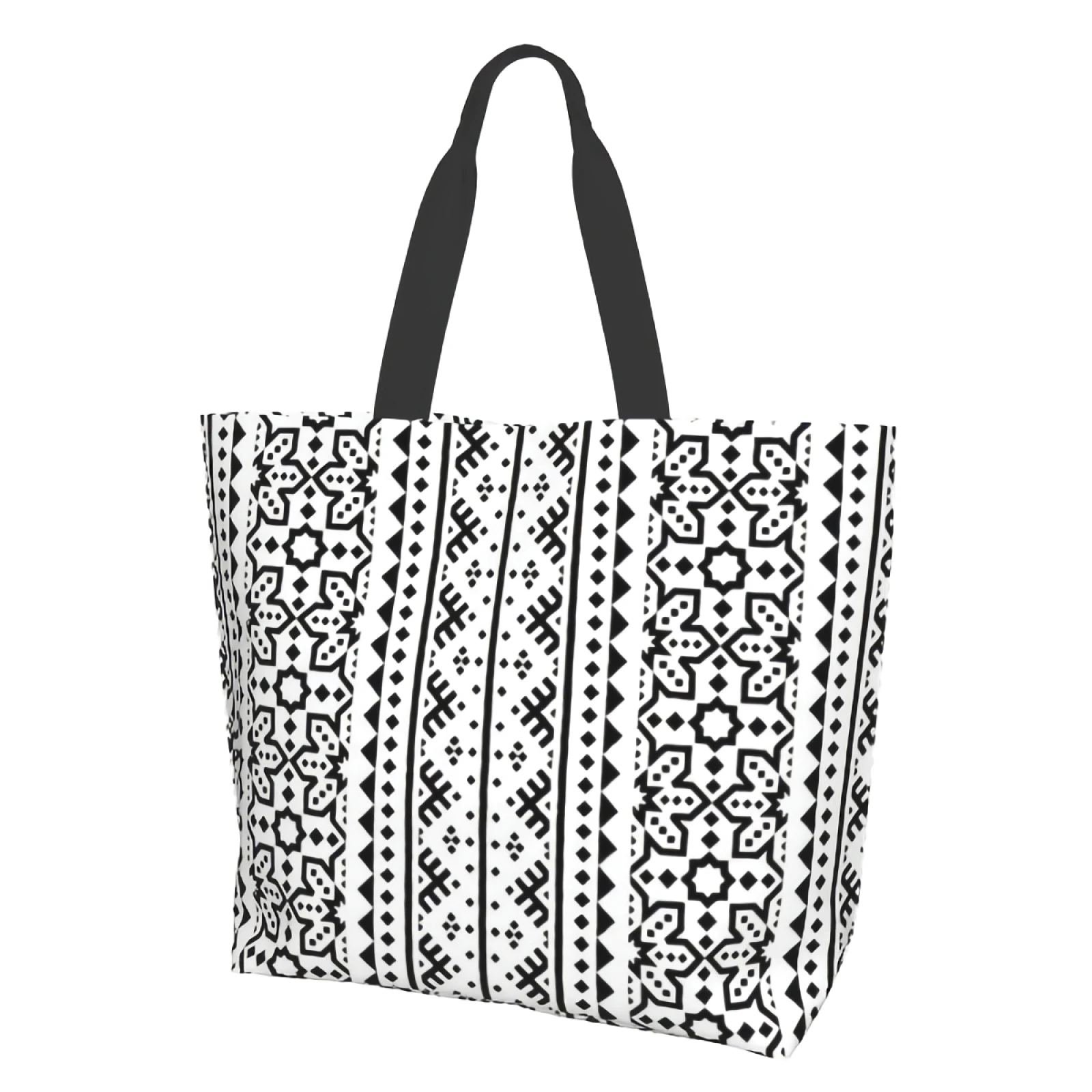 

Tote Bag for Women Ikat Ethnic Pattern Reusable Shopping Bags, Beach Bag