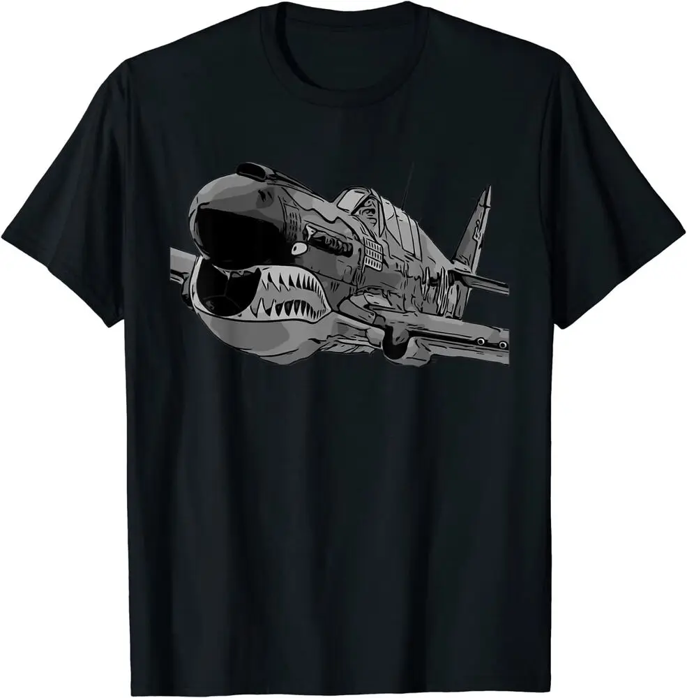 

P-40 Warhawk Fighter Aircraft WW2 Plane Spotting Spotter T-Shirt Short Sleeve Casual Cotton O-Neck Summer T Shirts