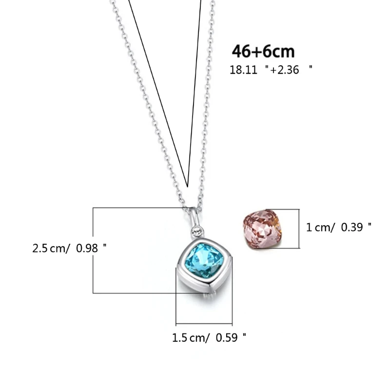 Q0KE Сменное циркониевое ожерелье кулон с камнем шейная цепочка регулируемое