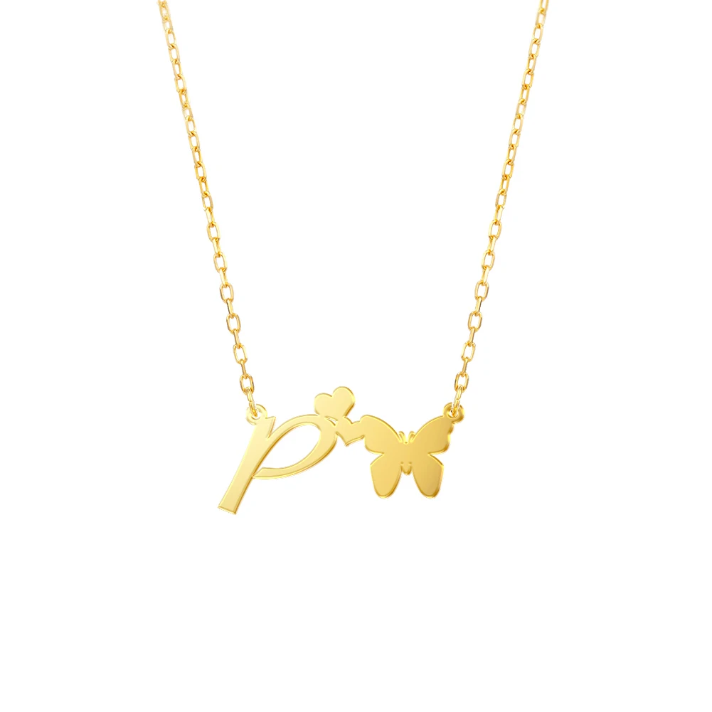 

Цепочка с буквой P и бабочкой, 3 цвета, 45 + 5 см