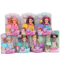 disney princess petite ariel belle merida cinderella aurora rapunzel tiana doll gifts toy model anime figures collect ornaments
