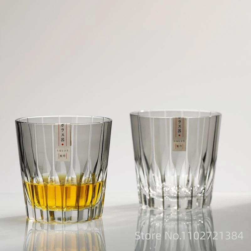 

Japan Edo Kiriko Crystal Whisky Glass KAGAMI Design Brandy Cup Whiskey Snifter Top Hand Carved Wine Glasses With Gift Box