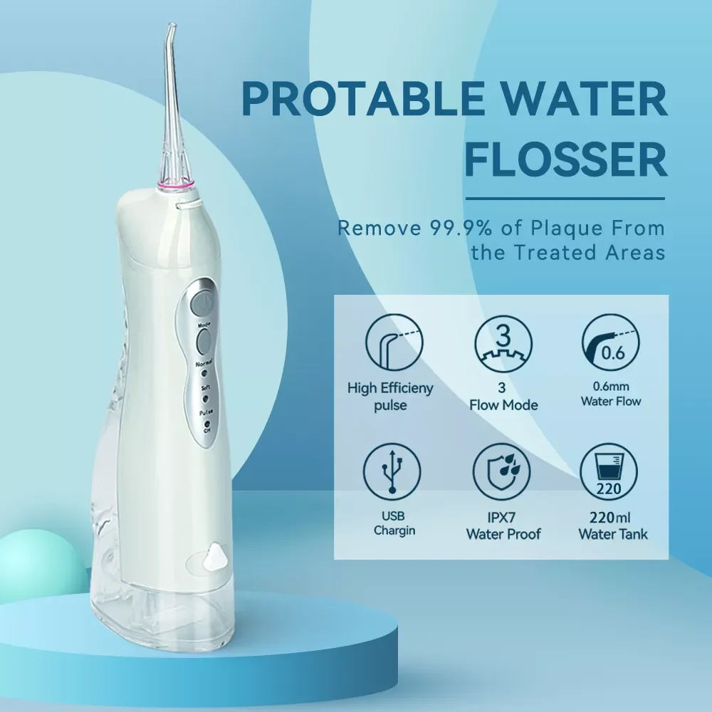 Oral Irrigator USB Rechargeable Water Flosser Family Travel Gift Portable Dental Water Jet Water Tank Waterproof  5 Nozzle enlarge