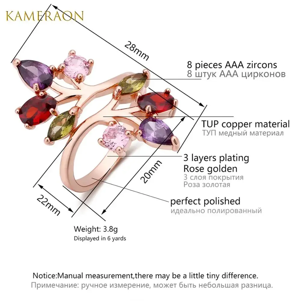 Обручальное кольцо KAMERAON для женщин Женское с многоцветным кристаллом |