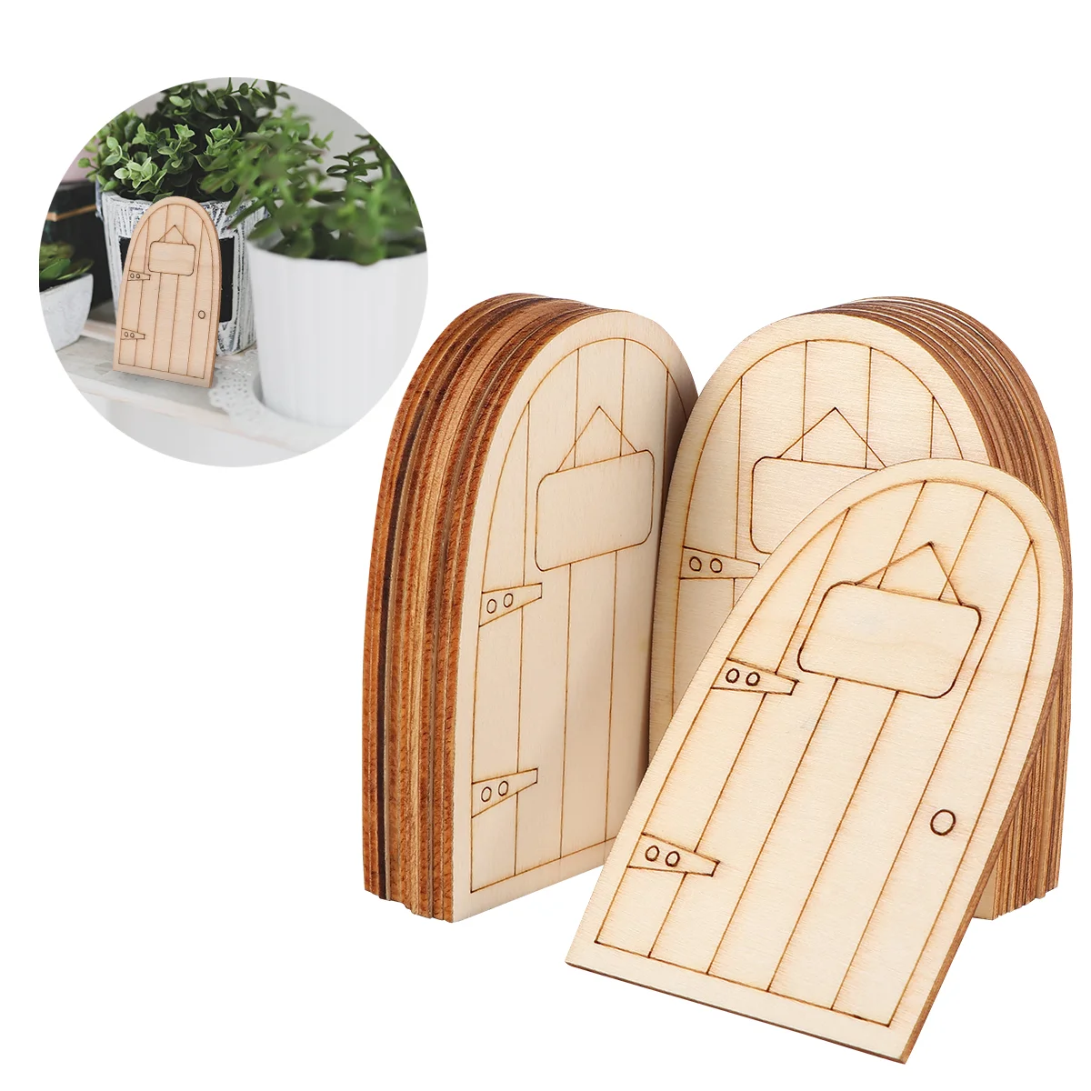 

20 Door Wooden Fairy Door Miniature Decoration for DIY Craft Decoration