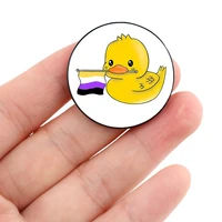 non binary duck pin custom cute brooches shirt lapel teacher tote bag backpacks badge cartoon gift brooches pins for women