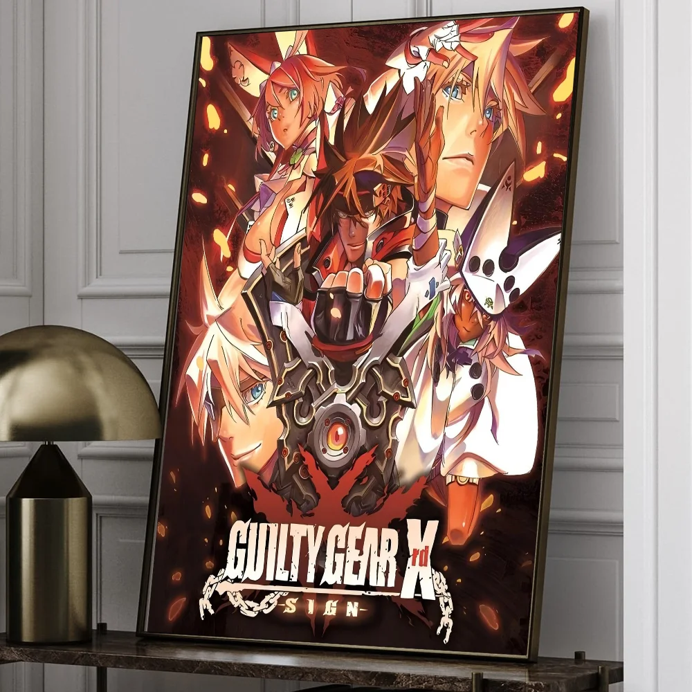 Guilty Gear Baiken Dizzy аниме постеры липкие белые бумажные наклейки DIY комната бар кафе