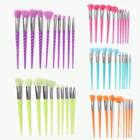 10 fluorescent spiral makeup brushes unicorn beauty kit complete set of powder eye shadow brush super soft