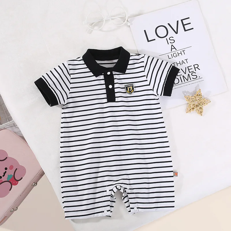 

Baby onesie 22 summer new baby boy clothes striped cool rompers casual newborn baby clothes