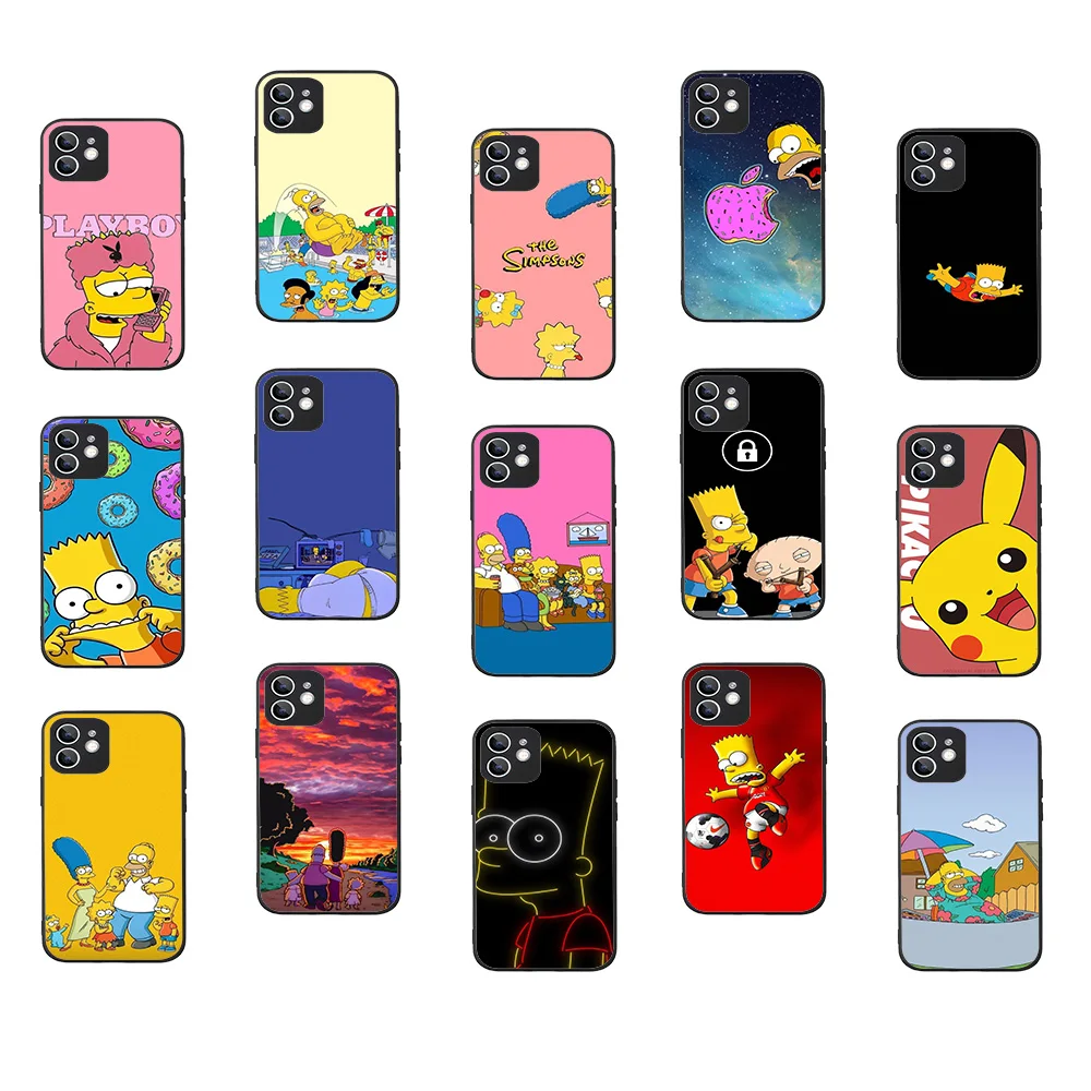 Черный гибкий чехол из ТПУ WRB-28 Simpsons Family для Huawei Y5 6 7 8 9 Nova 2 3 Prime