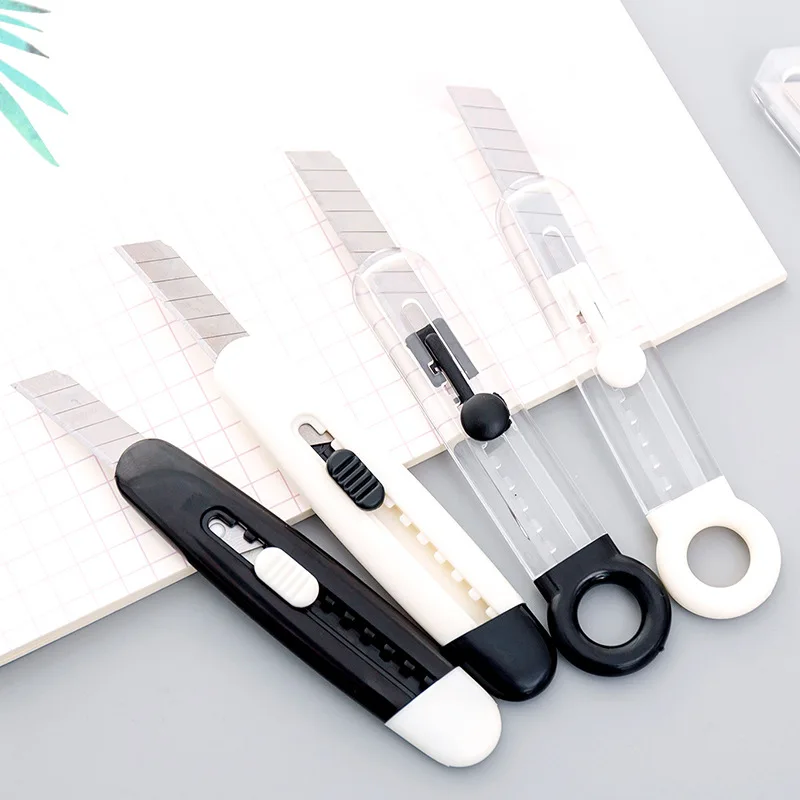 

Mini Retractable Utility Knife Box Cutter Letter Opener with Snap Off Blade and Slide Locks, Wallpaper Handmade Cutter