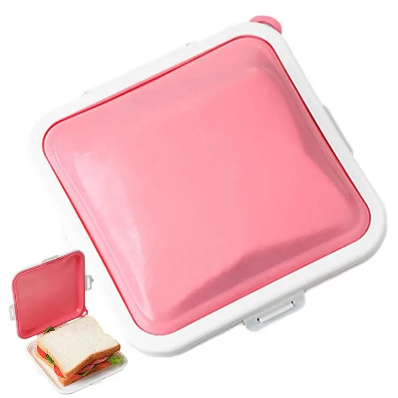 

Reusable Sandwich Storage Box Silicone Lunch Box Food Storage Case Microwave Lunch Box Food Storage Container Bento Box