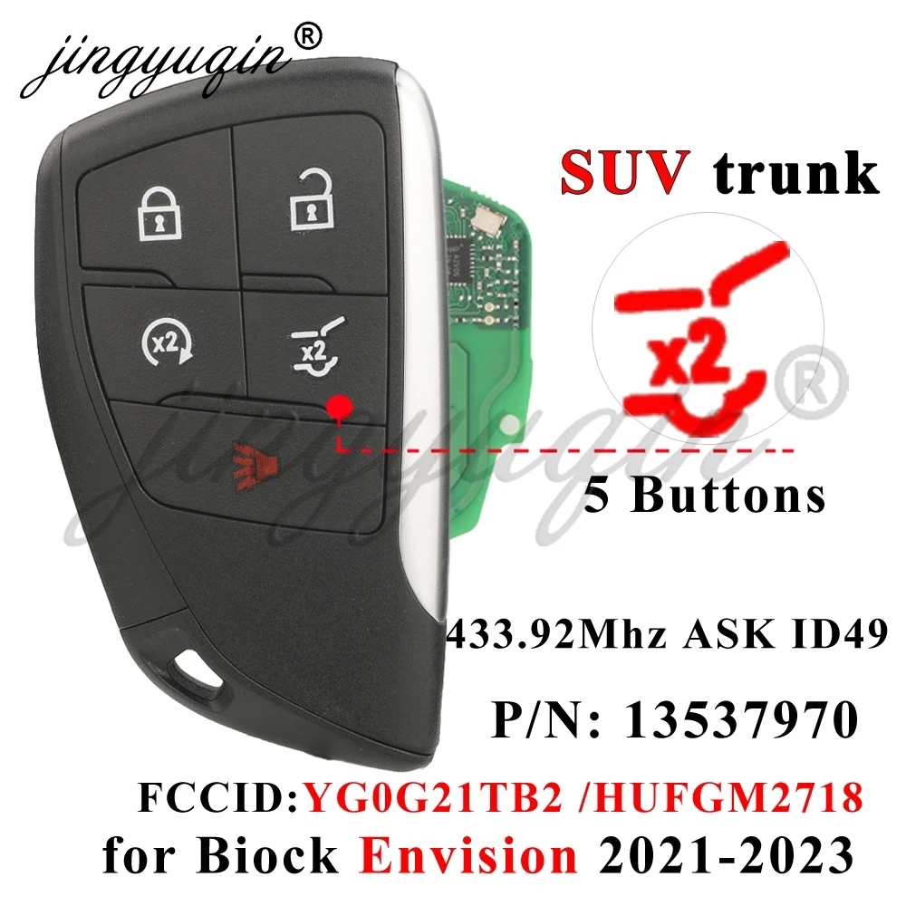 

Умный Автомобильный Ключ HUFGM2718/YG0G21TB2, 433 МГц, ID49, Совместимый С GMC Yukon, Sierra, Chevrolet Tahoe, Suburban