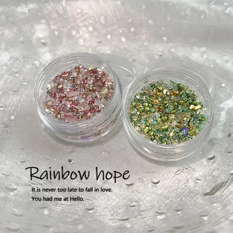 

Ins Mixed Nail Art Material Kit Metal Debris Diy Wearable Jewelry Accessories Patch New York Storm