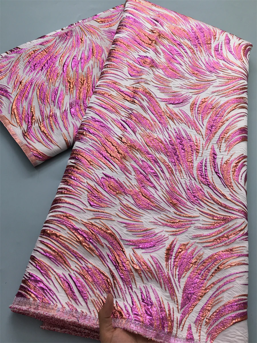 Жаккардовая ткань и кружево африканская позолоченная кружевная Brocad вечерние