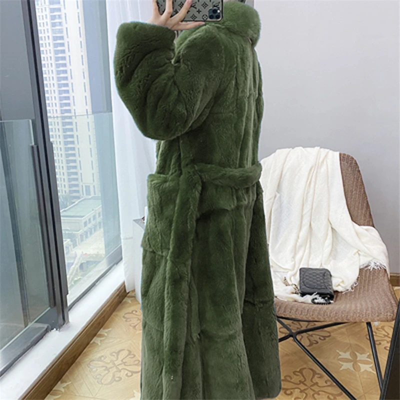 Winter Women Thick Warm X-Long Faux Fur Jacket Female High Quality Fluffy Rabbit Fur Coat Oversize Loose Parkas Oversize Coat