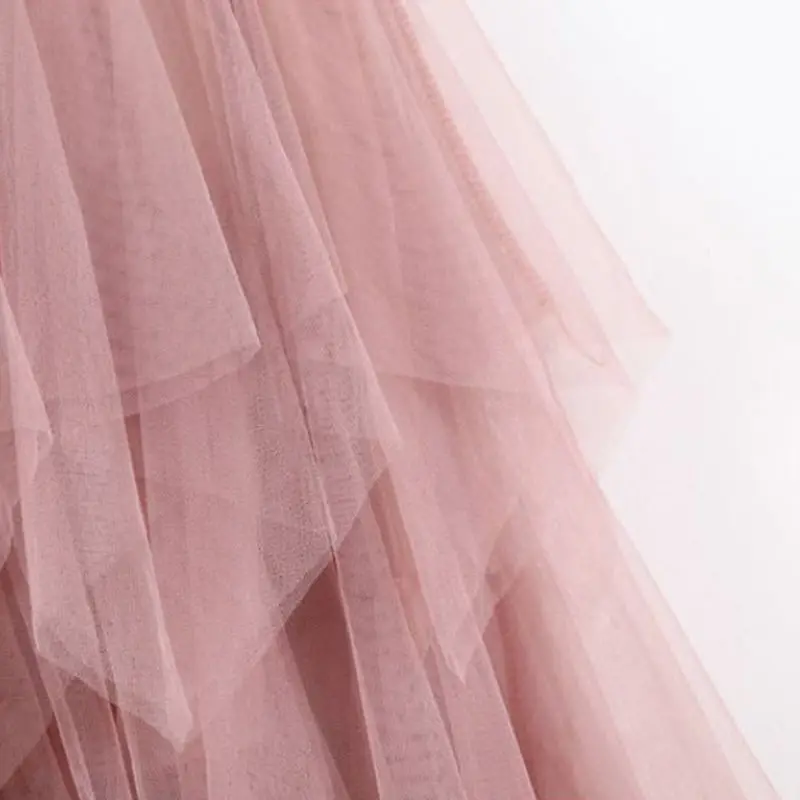 Юбка-пачка Женская Асимметричная длинная однотонная плиссированная юбка с