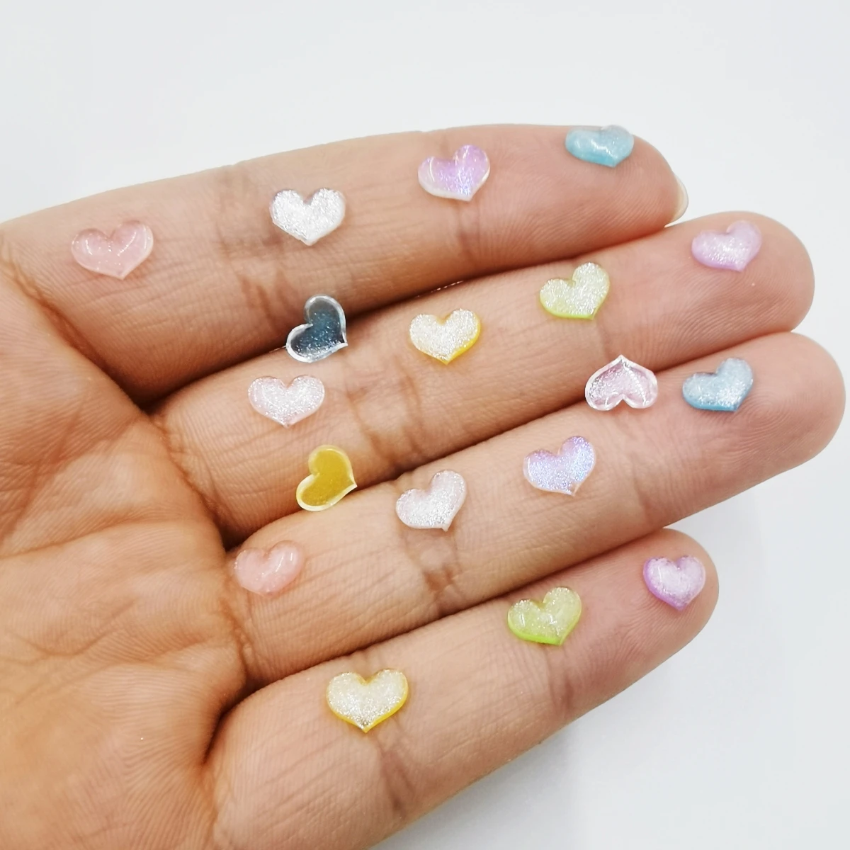 

200 шт., декоративные фигурки из эпоксидной смолы в форме сердца