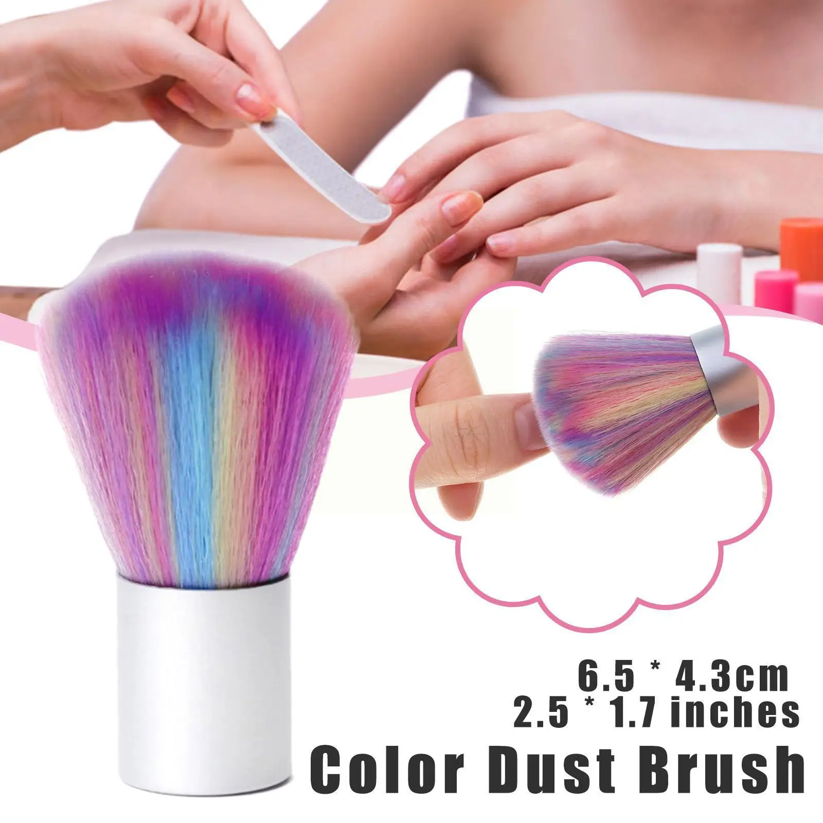 

Мягкая щетка для чистки ногтей радужного цвета, мягкая щетка для удаления шерсти и пыли, портативная щетка для удаления акрилового геля с бл...