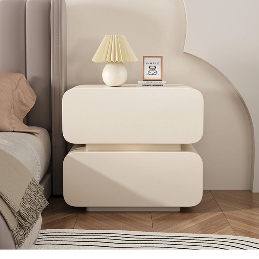 

Минималистичный прикроватный столик, белый, маленький, деревянный, из массива дерева, кожаный Органайзер для хранения, многофункциональная настольная мебель для дома
