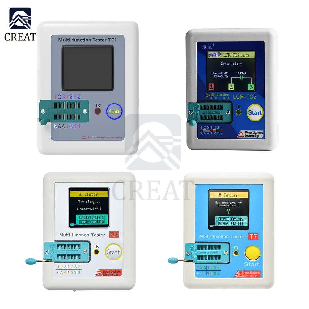 

Многофункциональный тестер транзисторов с цветным ЖК-дисплеем 160*128 TFT с подсветкой для диодов, триодов, конденсаторов, Резисторов