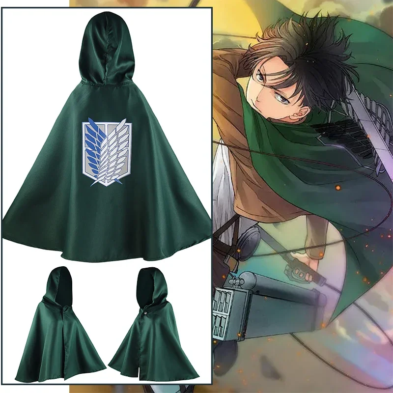 

Anime Attack On Titan Cosplay Cloak Shingeki No Kyojin Scouting Legion Titans attack Cosplay Costume Green Cape for Men Women