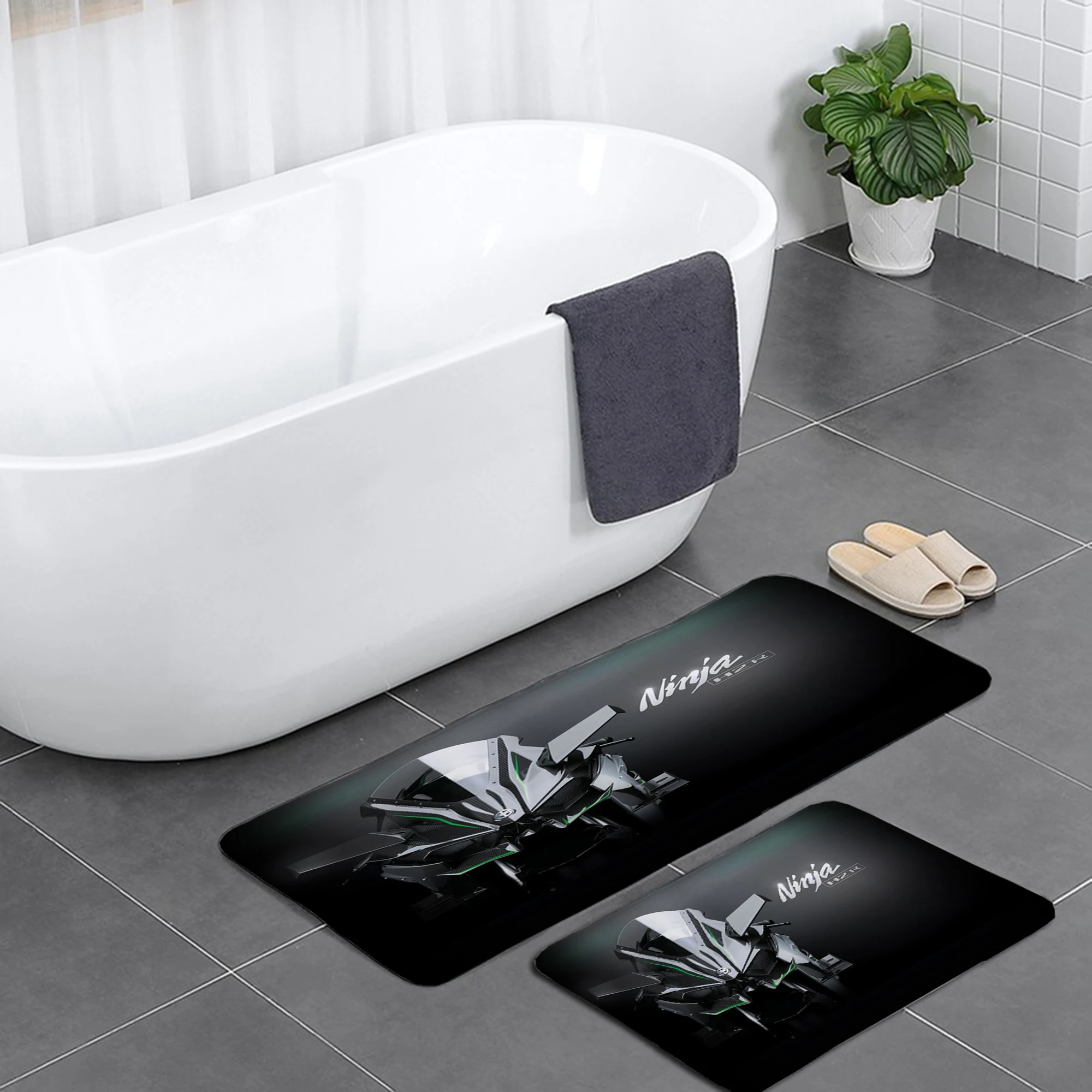 

Мотоциклетный коврик Kawasaki для дома, входная дверь для ванной, впитывающий нескользящий кухонный коврик