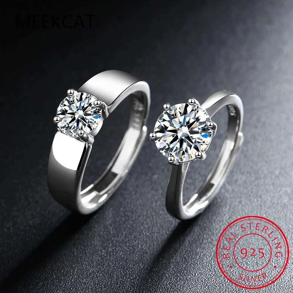 

5CT Sterling Silver Moissanite Bridal Rings Sets Round Cut Lab Diamond Engagement Rings Wedding Band for Women